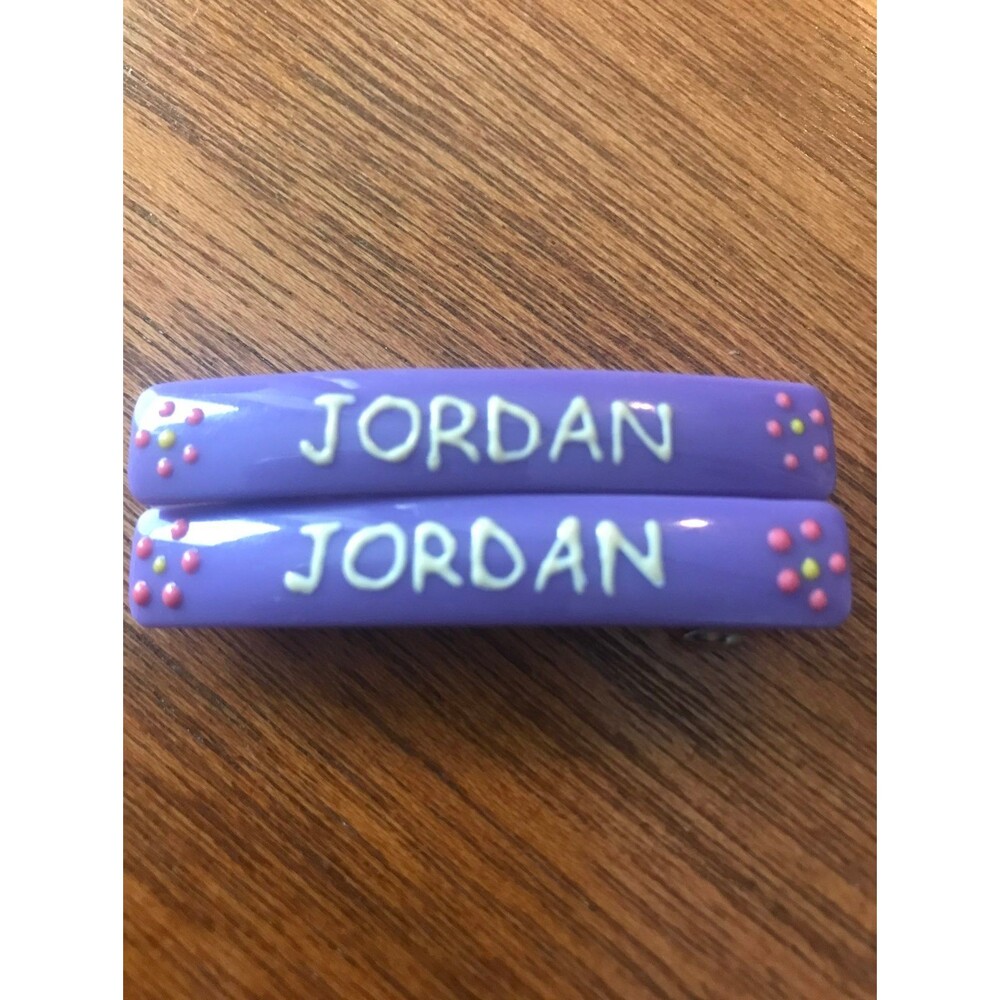 Disney Personalized Hair Accessories Barrettes Jordan set of Two NWT & NWOT - Picture 5 of 5